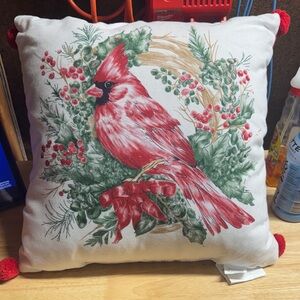 Cardinal Holiday Pillow